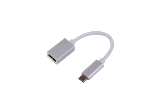LMP USB-C zu USB A Adapter 15cm, Aluminium, silber