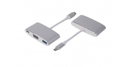 LMP USB-C VGA & USB 3.0 Multiport Adapter, silber